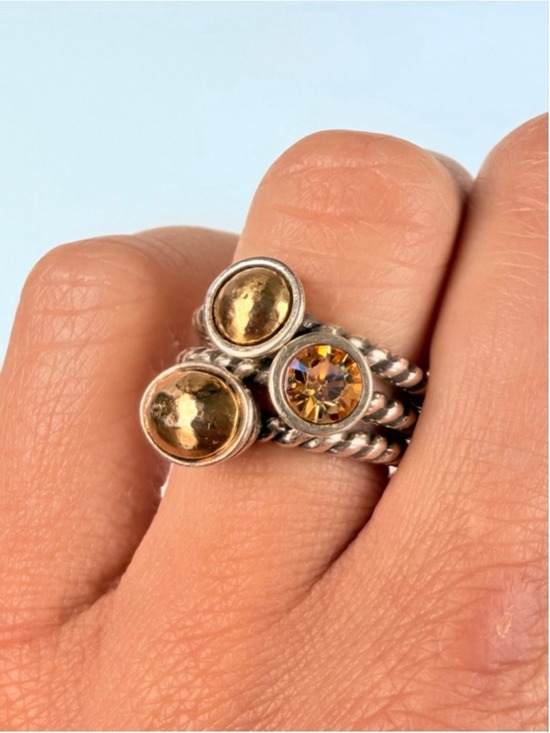 Brighton Jewelry - Brighton Monte Carlo Palu Gold & Silver Triple 3 Set Stacking Cable Rings